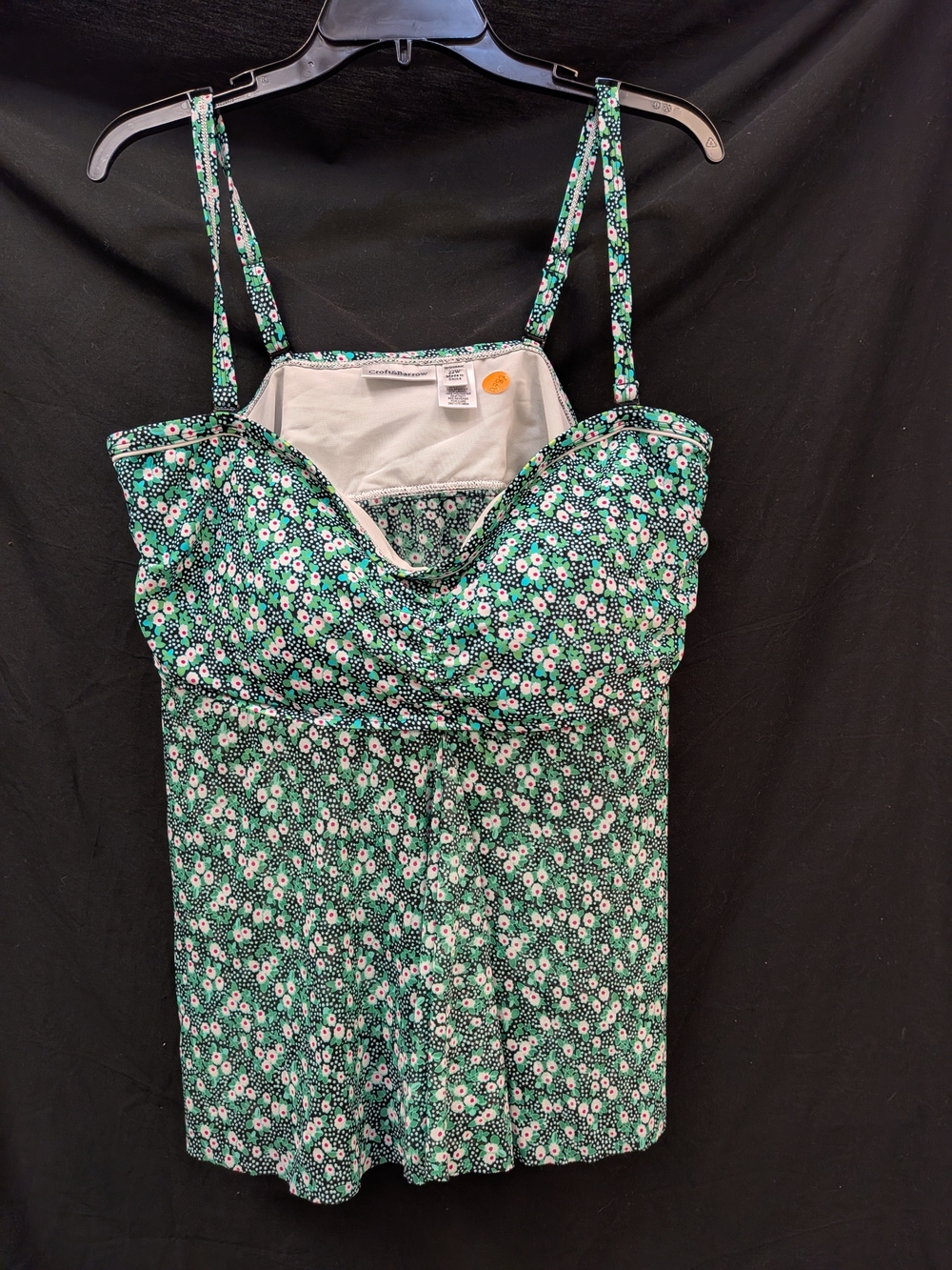 croft & barrow Green Floral Sweetheart Swim Tankini